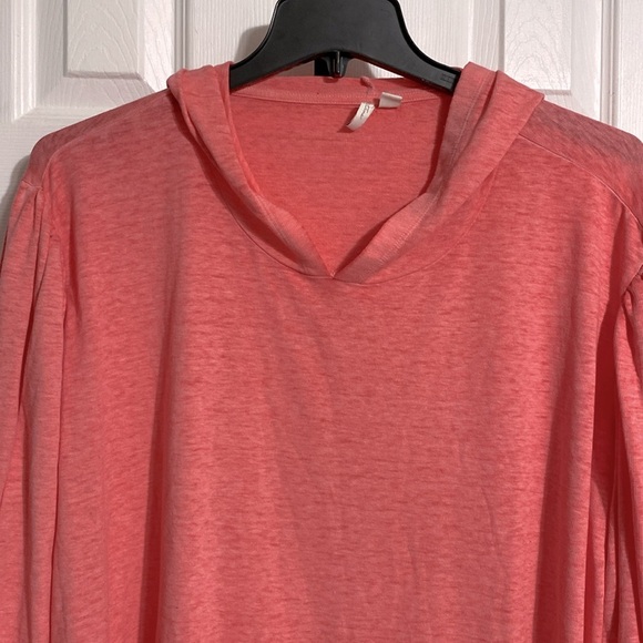 C Active peach cotton blend knit hoodie top shirt size 26/28 - Picture 4 of 13